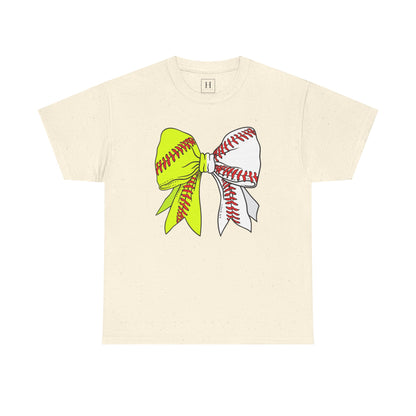Softball Baseball Bow Unisex Tee - Sports Mama
