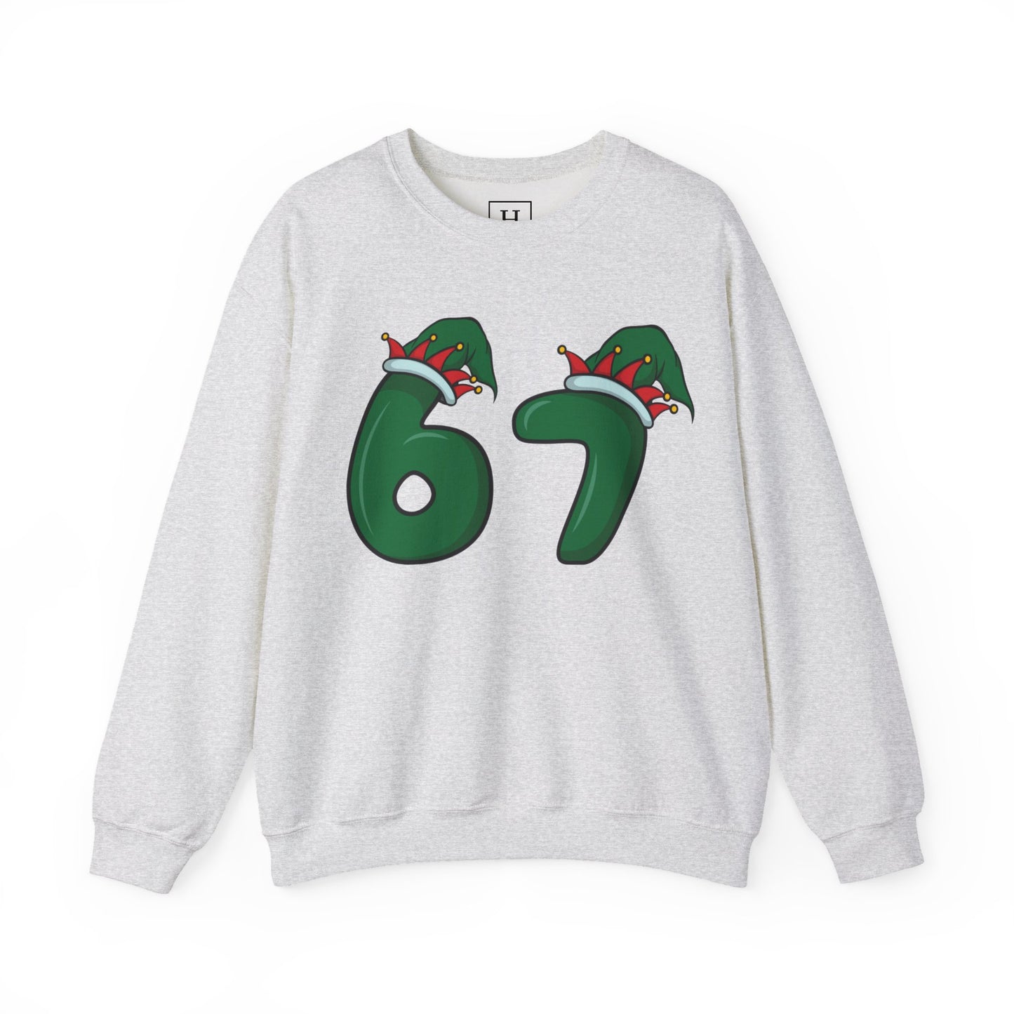 Green & Red Elf Hat 6 7  - Christmas Sweatshirt - Unisex