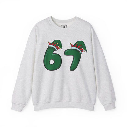 Green & Red Elf Hat 6 7  - Christmas Sweatshirt - Unisex
