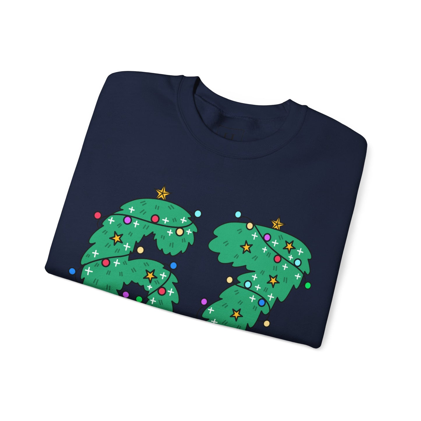Wreath with Lights and Stars 6 7  - Christmas Sweatshirt - Unisex