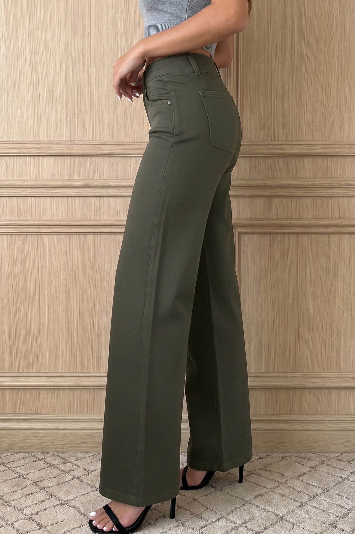Bonbon 2-Button High Waist Flared Bottom Jeans