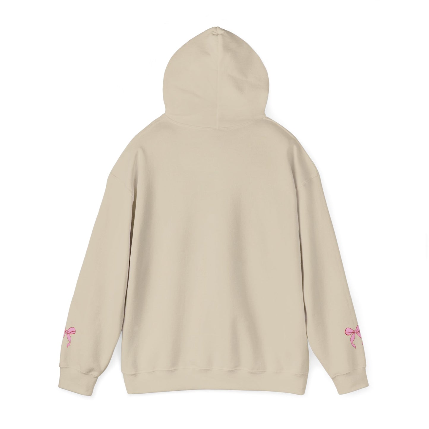 Coquette Pink Center Bow Pullover Hoodie with Bow Sleeves