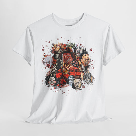 Halloween; Classic Horror Characters with Blood Splatter -- Unisex