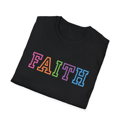 Bright Rainbow Color Faith Christian T-shirt