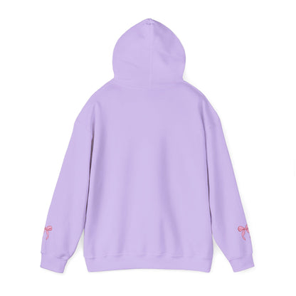 Coquette Pink Center Bow Pullover Hoodie with Bow Sleeves