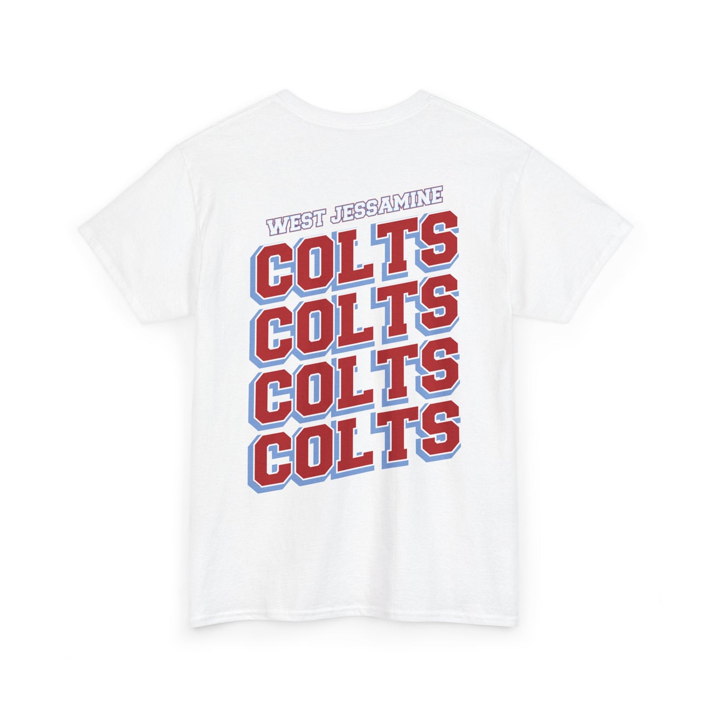 (W) Logo on Front; West Jessamine COLTS on Back —  Front & Back Unisex T-Shirt