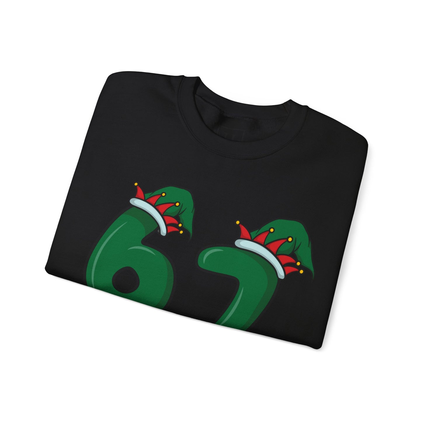Green & Red Elf Hat 6 7  - Christmas Sweatshirt - Unisex