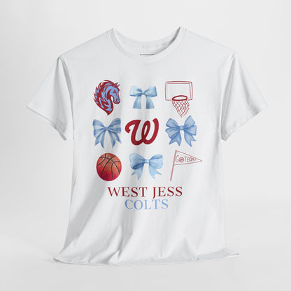 West Jessamine Colts Coquette Basketball Bows - Unisex Tee