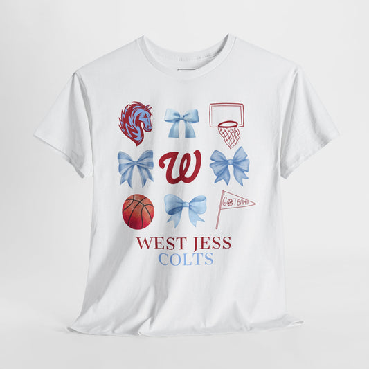 West Jessamine Colts Coquette Basketball Bows - Unisex Tee