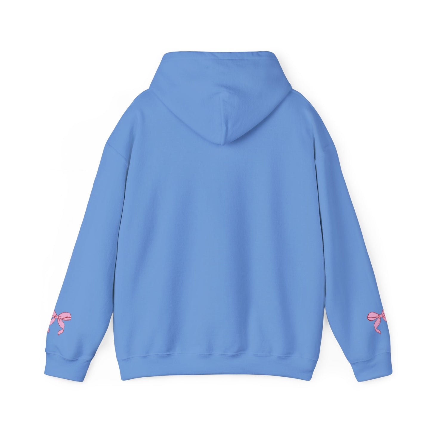 Coquette Pink Center Bow Pullover Hoodie with Bow Sleeves