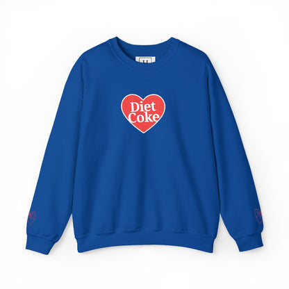Valentine Heart 'Diet Coke' with Red Bows on Left & Right Sleeves Crewneck Sweatshirt -Embroidered