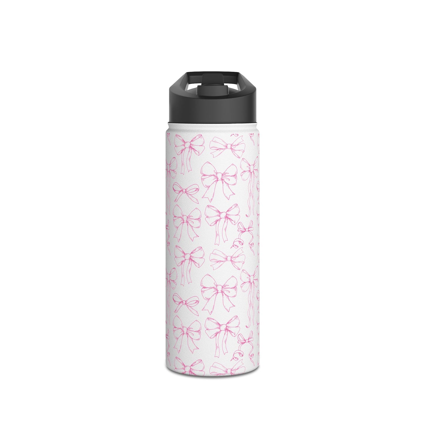 Pink Bow Pattern Stainless Insulated Water Bottle