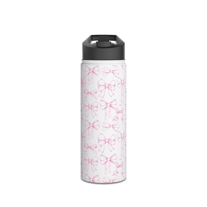 Pink Bow Pattern Stainless Insulated Water Bottle