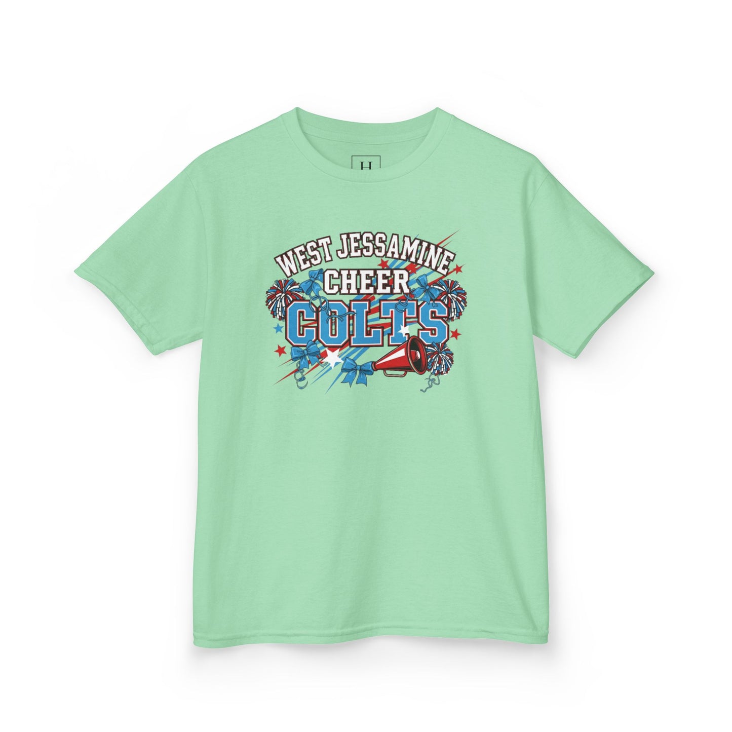 YOUTH - - West Jessamine Cheer COLTS - Poms, Bows, Stars - Unisex Shirt