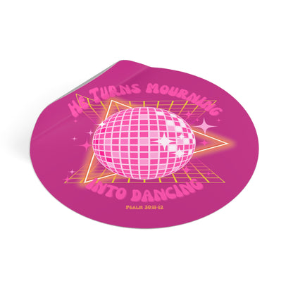 mourning into dancing christian Round Vinyl Stickers