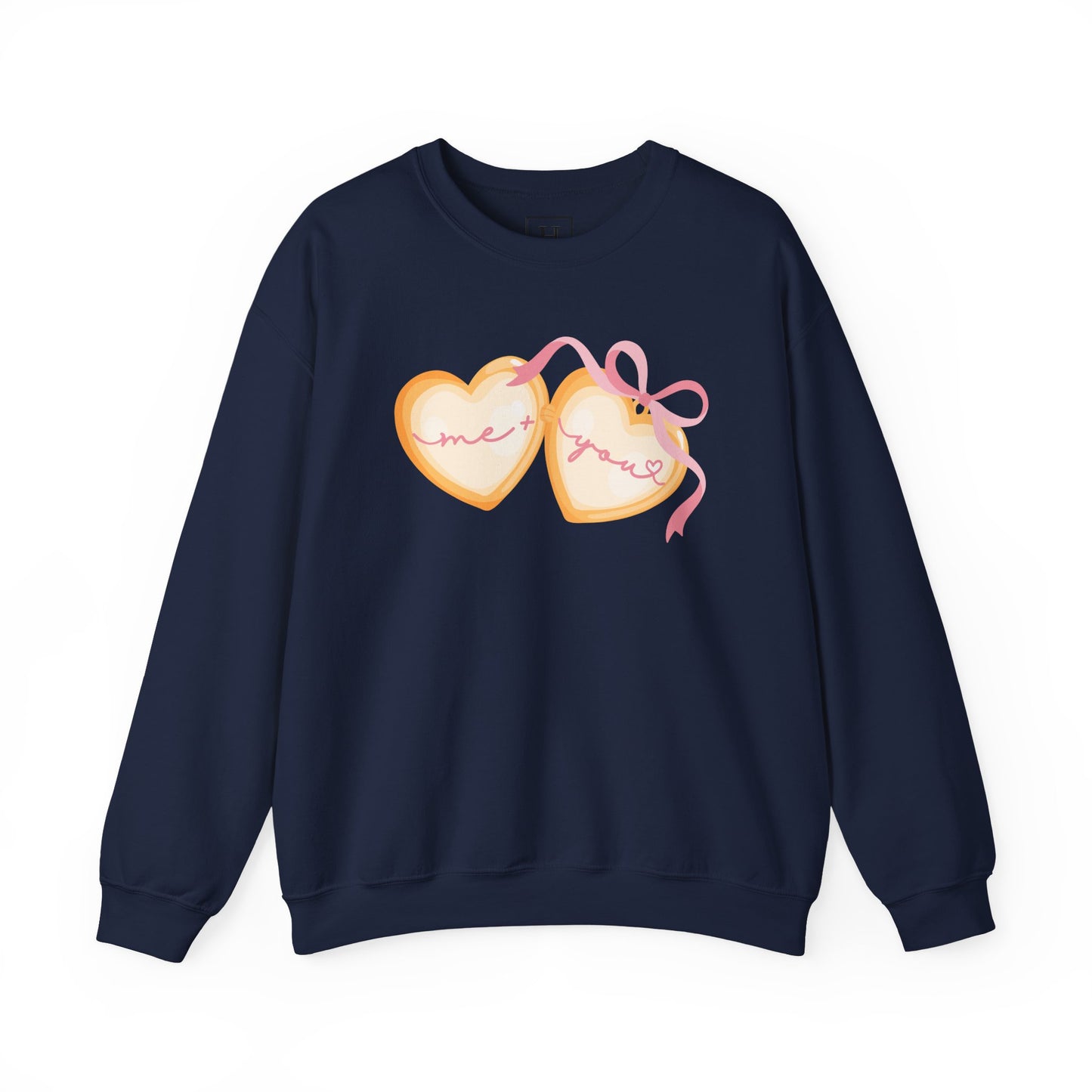 Me + You Heart Locket with Pink Bow Sweatshirt
