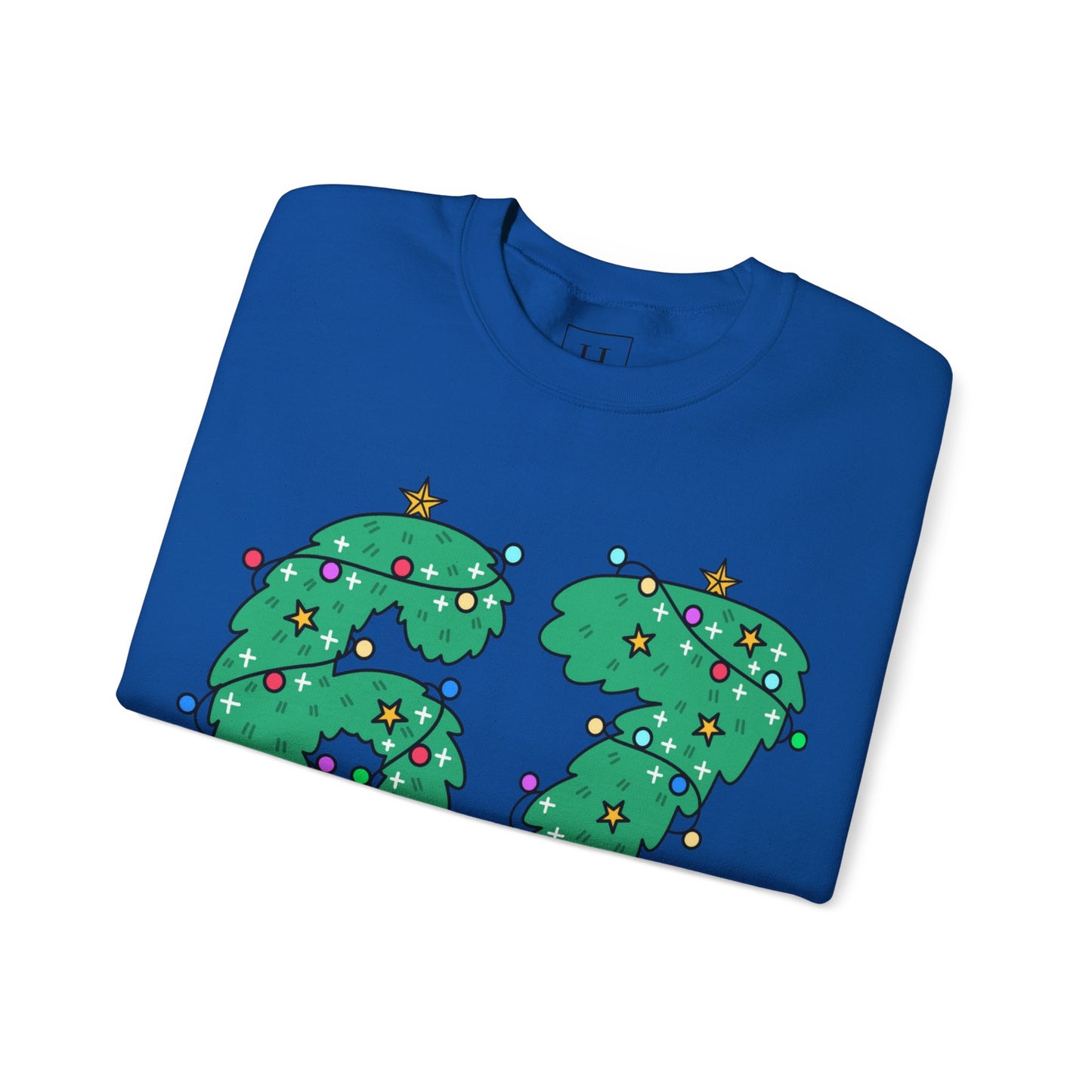 Wreath with Lights and Stars 6 7  - Christmas Sweatshirt - Unisex