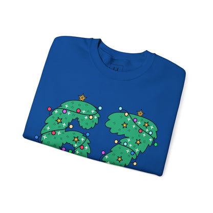 Wreath with Lights and Stars 6 7  - Christmas Sweatshirt - Unisex