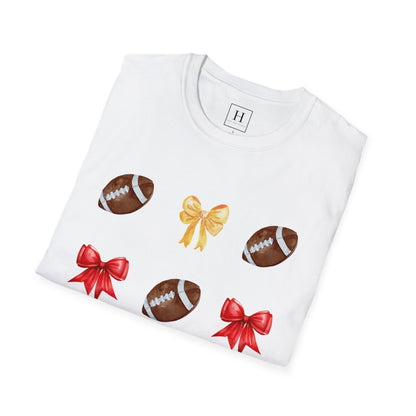 Bows & Football T-Shirt (Front Only)