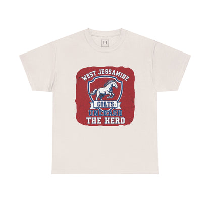 West Jessamine Colts - Unleash The Herd - Red BG Unisex Shirt