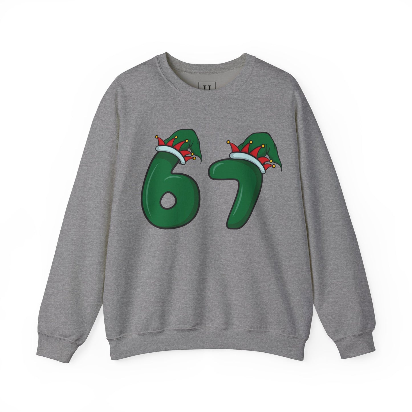Green & Red Elf Hat 6 7  - Christmas Sweatshirt - Unisex
