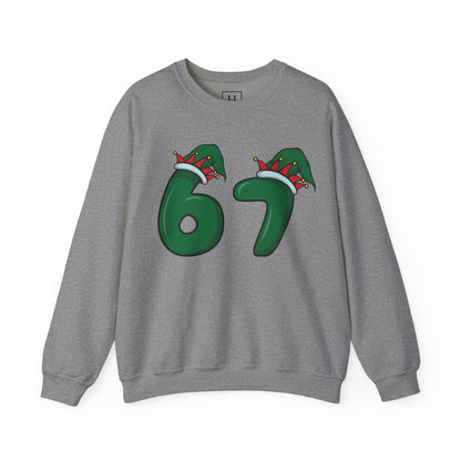 Green & Red Elf Hat 6 7  - Christmas Sweatshirt - Unisex