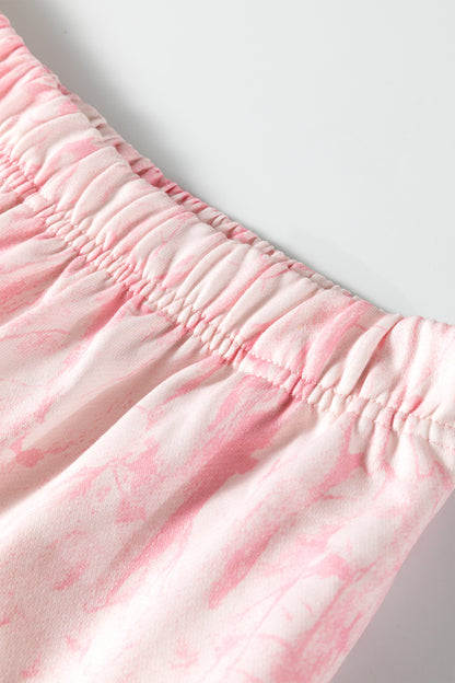 Pink Camo Print Jogger Pants Set