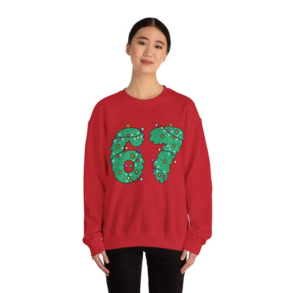 Wreath with Lights and Stars 6 7  - Christmas Sweatshirt - Unisex
