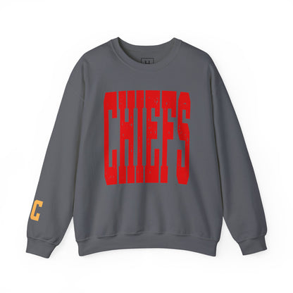 KC KANSAS CITY Chiefs  - KC on Right Sleeve - Unisex Sweatshirt