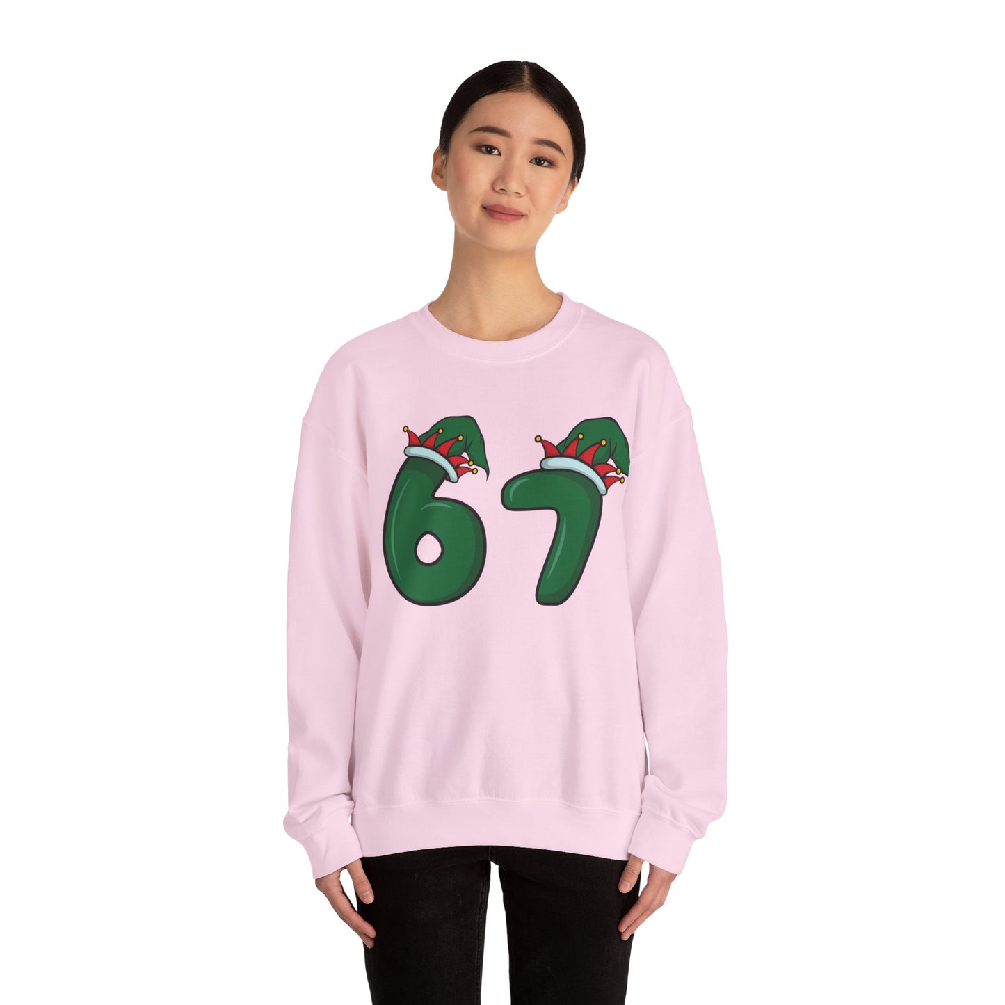 Green & Red Elf Hat 6 7  - Christmas Sweatshirt - Unisex