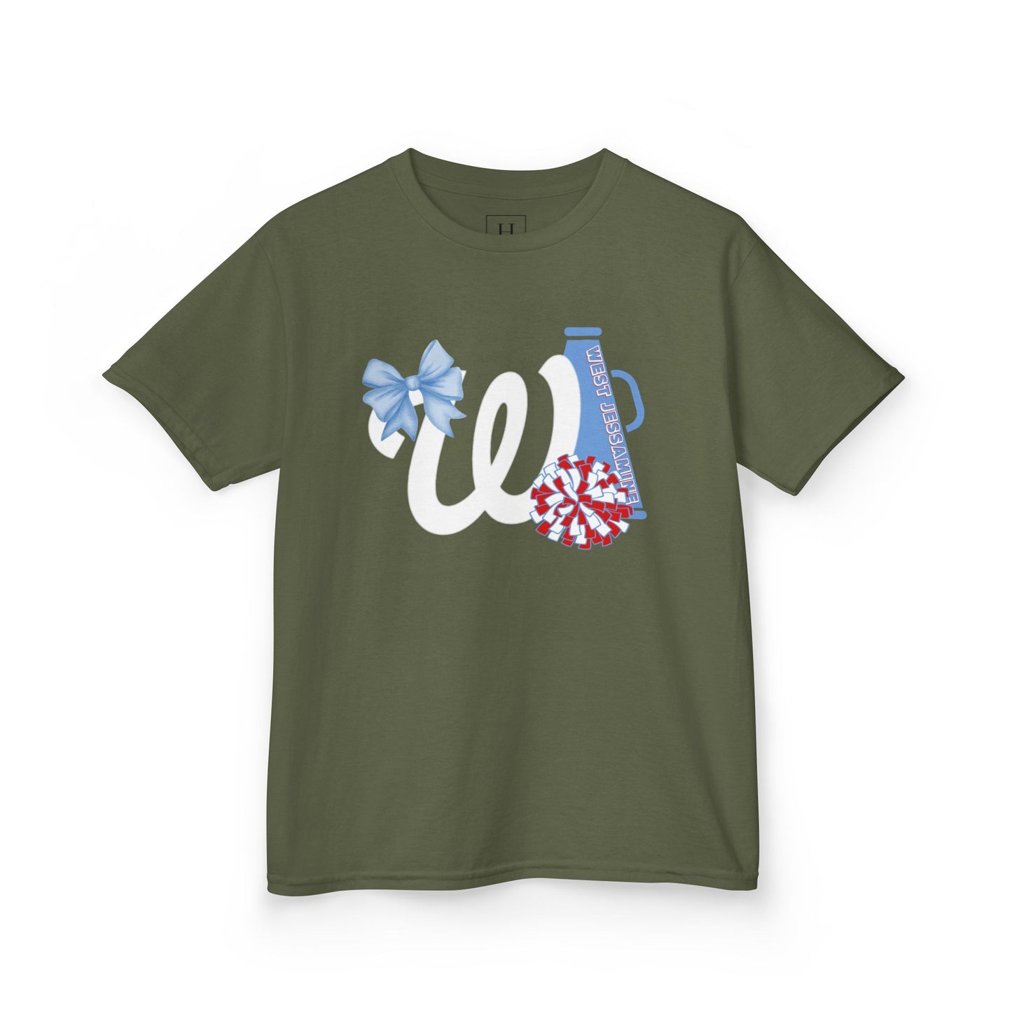 YOUTH -- West Jessamine Cheer Bow, Megaphone & Poms - Unisex Shirt
