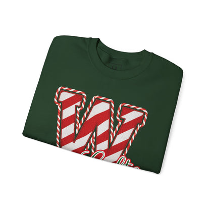 Candy Cane "W" - Colts; Christmas Sweatshirt - Unisex
