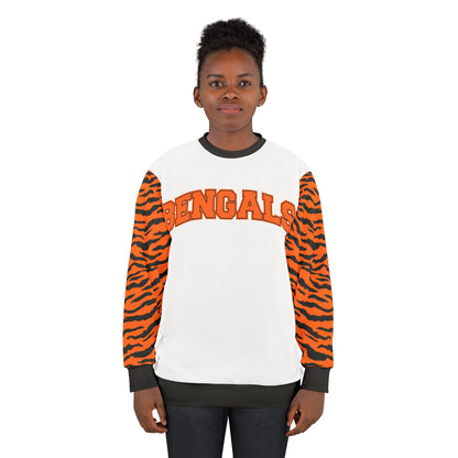 Cincinnati Bengals Tiger Print Sleeves Sweatshirt - AOP