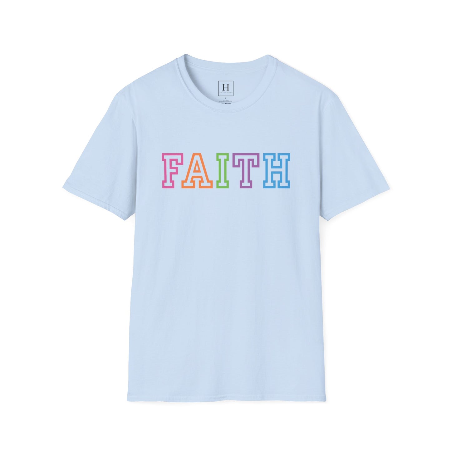 Bright Rainbow Color Faith Christian T-shirt