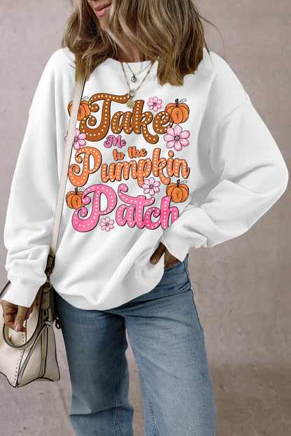 Pumpkin Graphic Long Sleeve Sweatshirt