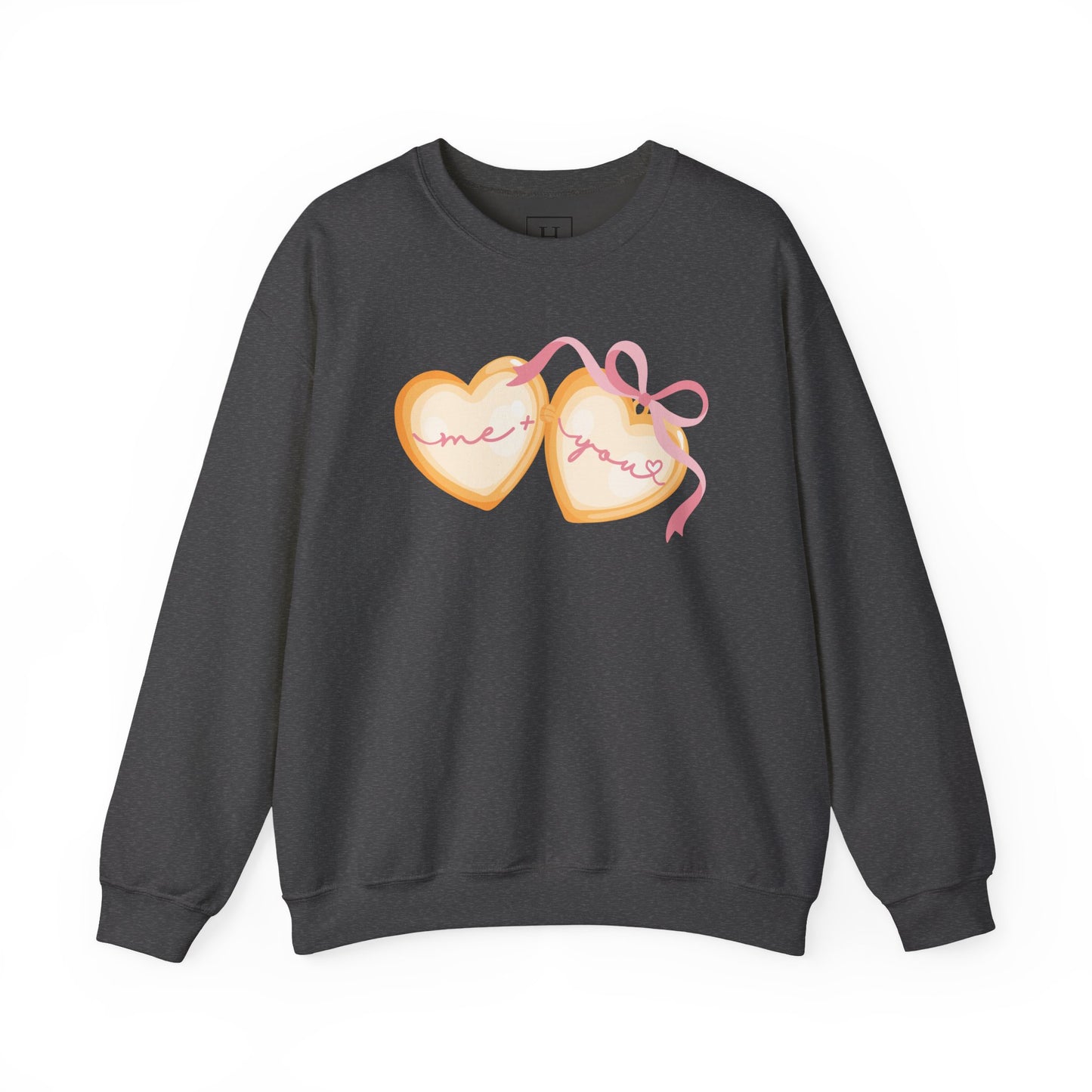 Me + You Heart Locket with Pink Bow Sweatshirt