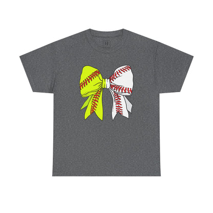 Softball Baseball Bow Unisex Tee - Sports Mama