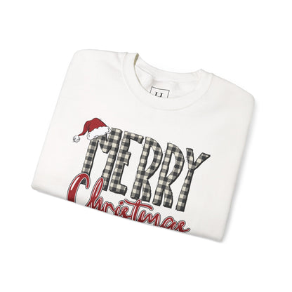 Merry Christmas Buffalo Check  -- Unisex Sweatshirt