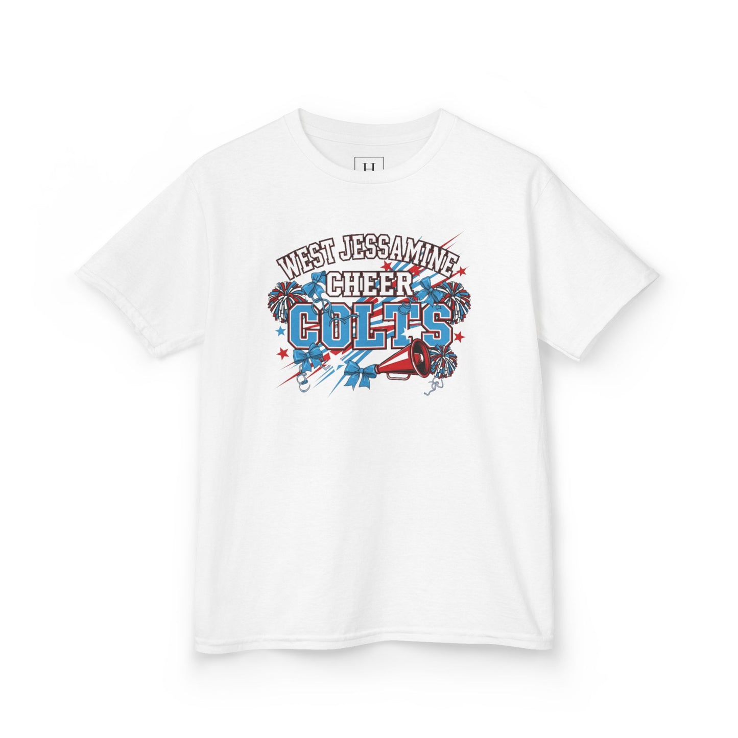 YOUTH - - West Jessamine Cheer COLTS - Poms, Bows, Stars - Unisex Shirt