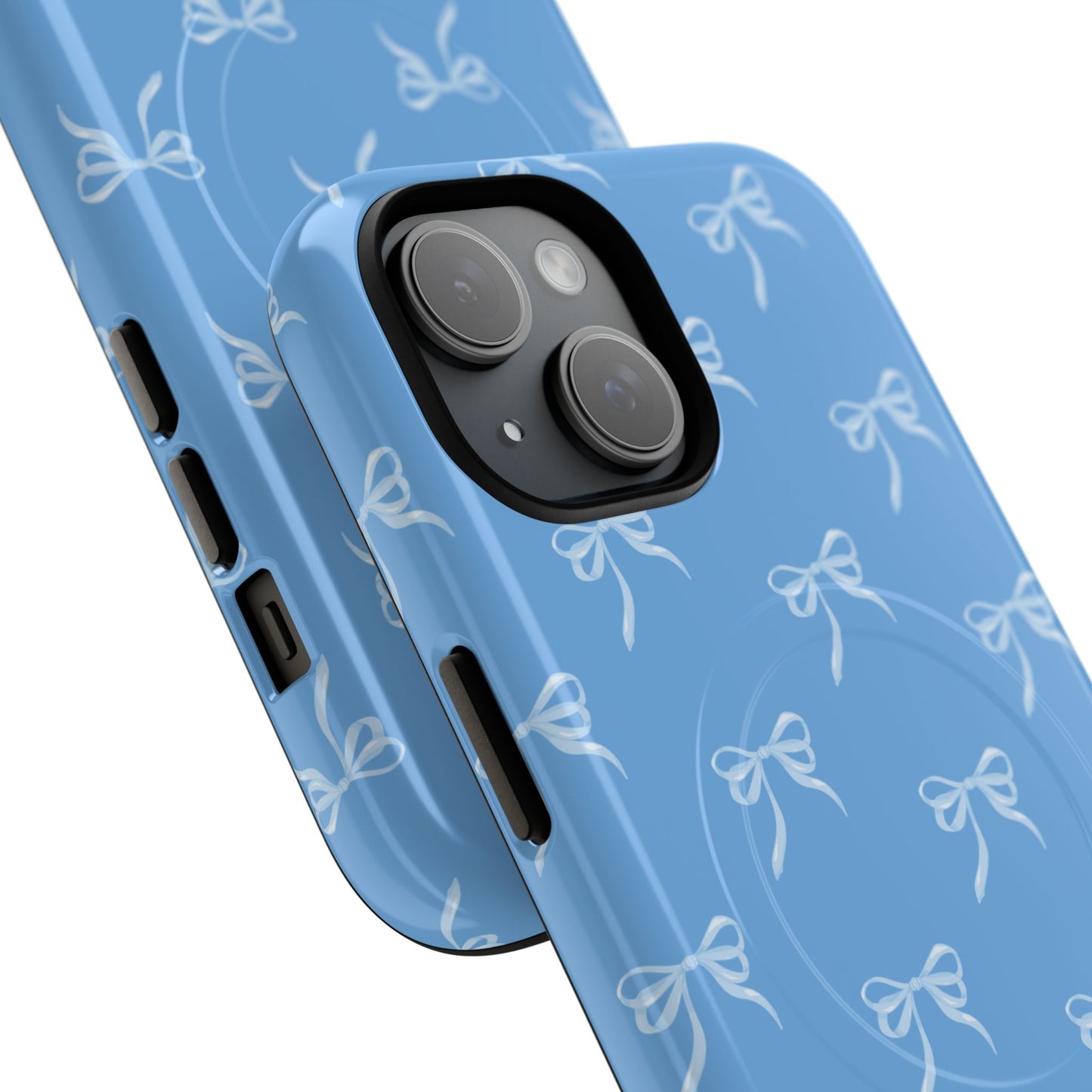 Blue Bow Coquette Design Tough Phone Case, Cute Phone Cover, Durable iPhone Case, Stylish Gift for Her