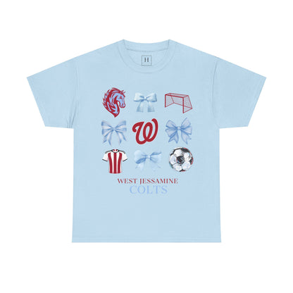 Soccer Coquette Bows Unisex Tee - West Jessamine
