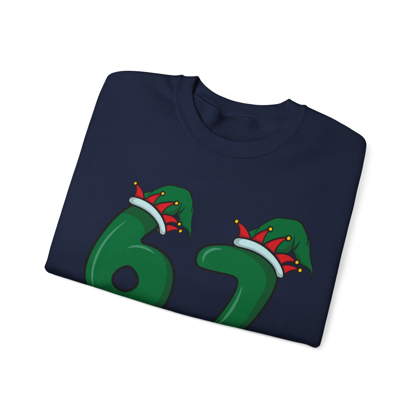 Green & Red Elf Hat 6 7  - Christmas Sweatshirt - Unisex