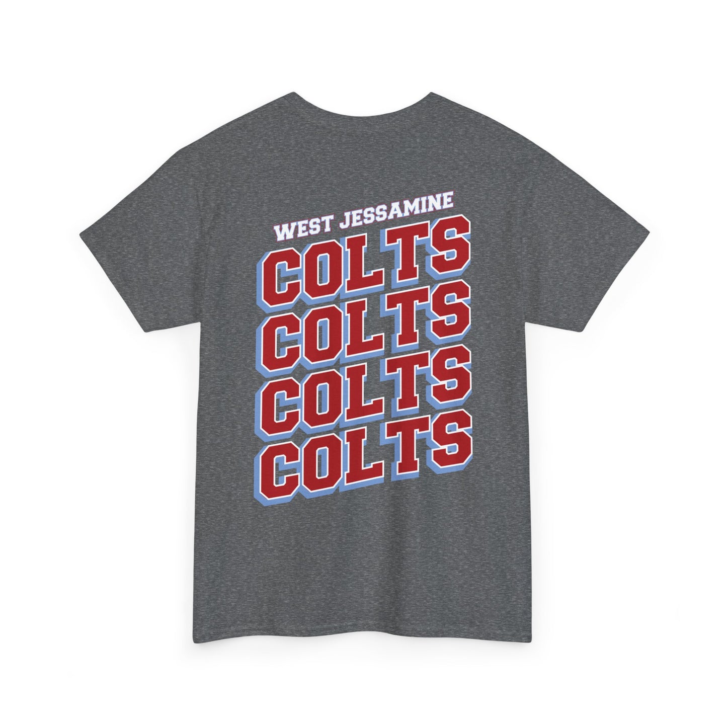 (W) Logo on Front; West Jessamine COLTS on Back —  Front & Back Unisex T-Shirt