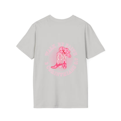 walk by faith cowgirl boot christian shirt (front and back)
