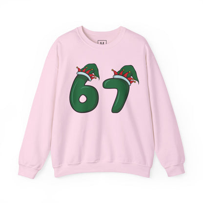 Green & Red Elf Hat 6 7  - Christmas Sweatshirt - Unisex