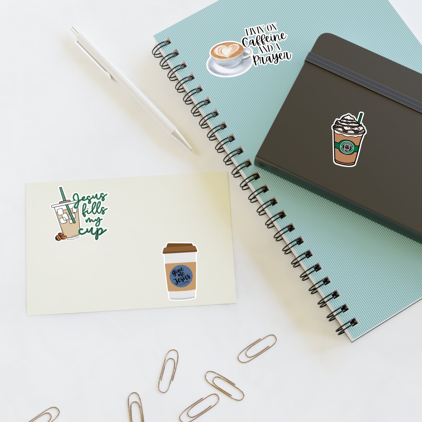Coffee and Jesus Christian Sticker Sheets