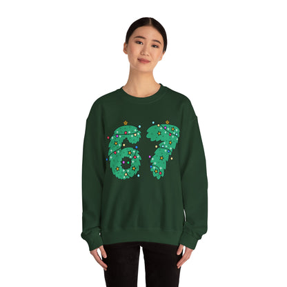 Wreath with Lights and Stars 6 7  - Christmas Sweatshirt - Unisex