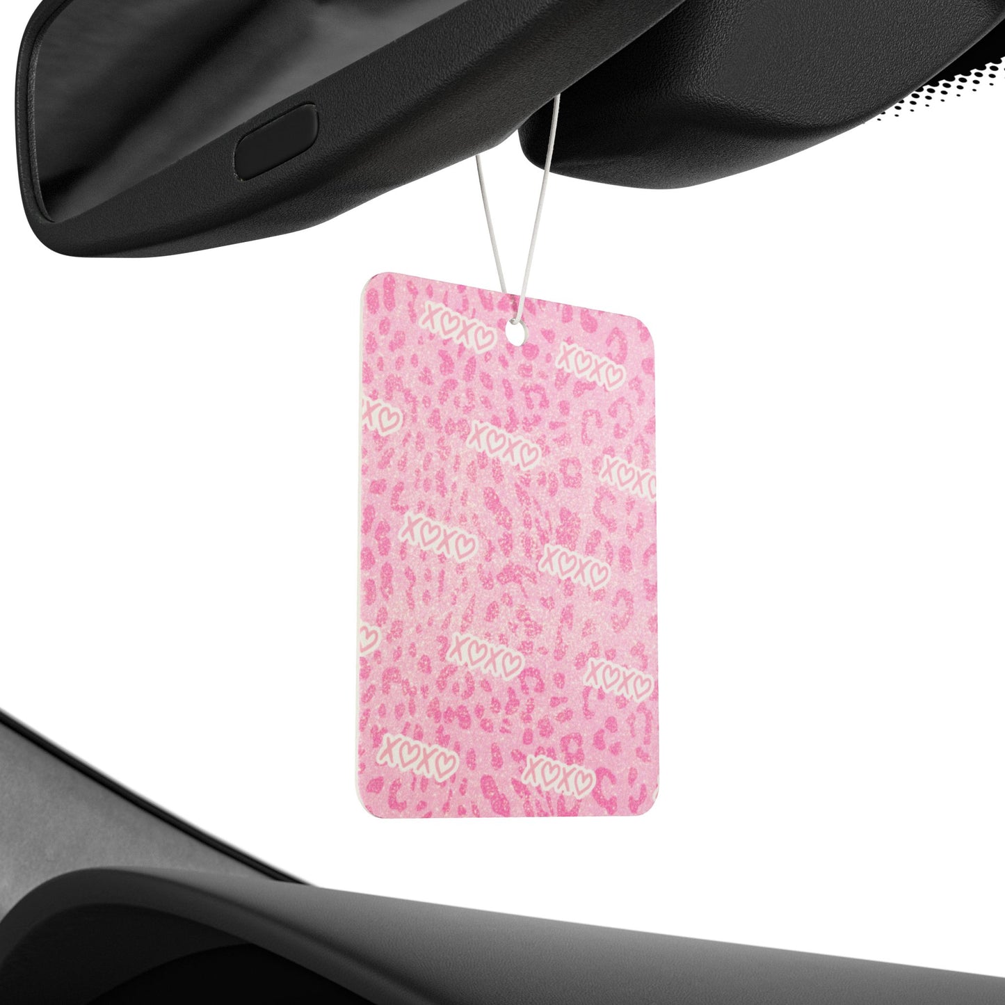 XOXO Pink Cheetah Car Air Freshener —Valentines Day Scented Ornament