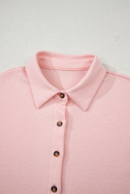 Light Pink 3 Pcs Crop Tank Top Shorts with Cardigan Lounge Set