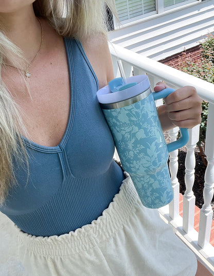 Blue Botanic 40 oz Tumbler
